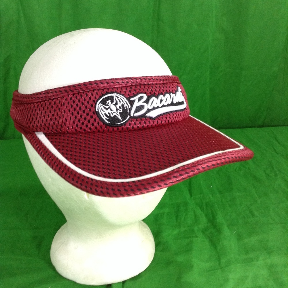 Bacardi Party Hat Golf Visor Red Strapback Cap